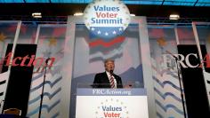U.S. Republican presidential nominee Donald Trump speaks at the Values Voter Summit in Washington