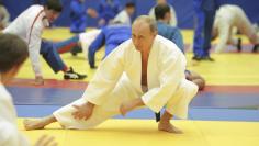 Russia's Prime Minister Putin takes part in a judo training session at the "Moscow" sports complex in St. Petersburg