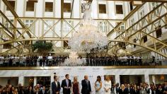 Republican US presidential nominee Trump and members of his family attend official ribbon cutting ceremony in Washington