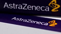 FILE PHOTO: The logo of AstraZeneca is seen on medication packages in a pharmacy in London April 28, 2014. REUTERS/Stefan Wermuth/File Photo  