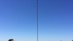 A supplied image showing the 53-metre internet tower that grains and livestock farmer Andrew Sevil built on his remote property of 'Whyenbah', located near the township of St George in Queensland