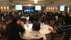 Cryptocurrency investors and developers listen to a panel discussion at the Ethereum Classic Summit in Hong Kong