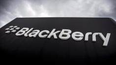 FILE PHOTO - A Blackberry sign is seen in front of their offices on the day of their annual general meeting for shareholders in Waterloo, Canada in this June 23, 2015 file photo. REUTERS/Mark Blinch/Files