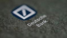 The Deutsche Bank app logo is seen on a smartphone in this picture illustration taken September 15, 2017. REUTERS/Dado Ruvic/Illustration