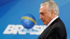 Presidente Michel Temer durante cerimônia no Palácio do Planalto, em Brasília