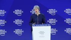 Britain's Prime Minister Theresa May addresses a speech during the World Economic Forum (WEF) annual meeting in Davos, Switzerland January 25, 2018. REUTERS/Denis Balibouse