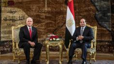 Egyptian President Abdel Fattah al-Sisi meets with with U.S. Vice President Mike Pence at the Presidential Palace in Cairo