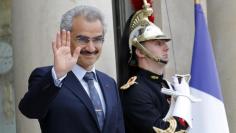 Saudi Arabian Prince Al-Waleed bin Talal arrives at the Elysee palace in Paris