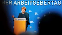 German Chancellor Angela Merkel gives her speech at the annual meeting of the Confederation of German Employers' Association (BDA) in Berlin, November 4, 2014.   REUTERS/Fabrizio Bensch