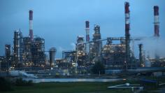 A view shows the French oil giant Total refinery in Donges