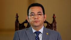 Guatemala's President Jimmy Morales looks on during a meeting with Organization of American States (OAS) Secretary General Luis Almagro (not pictured) at the National Palace in Guatemala City, Guatemala, November 24, 2017. REUTERS/Luis Echeverria