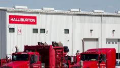 FILE PHOTO: Oil production equipment is seen in a Halliburton yard in Williston, North Dakota, U.S. on April 30, 2016.  REUTERS/Andrew Cullen/File Photo      