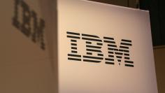 FILE PHOTO: The logo for IBM is seen at the SIBOS banking and financial conference in Toronto, Ontario, Canada October 19, 2017.  REUTERS/Chris Helgren/File Photo  