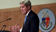 U.S. Secretary of State John Kerry delivers remarks on the U.S. foreign policy agenda for 2016 at at the National Defense University in Washington 