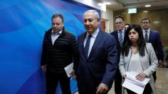 Israeli Prime Minister Benjamin Netanyahu arrives to attend the weekly cabinet meeting at the Prime Minister's office in Jerusalem January 7, 2018. REUTERS/Abir Sultan/Pool