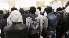 African migrants protest outside Israel's Supreme Court in Jerusalem