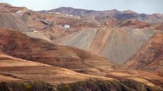 General view of North Korean iron ore mine, near the North Korean town of Musan