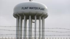 FILE PHOTO - The Flint Water Plant tower is seen in Flint, Michigan, U.S. on February 7, 2016.   REUTERS/Rebecca Cook/File Photo 