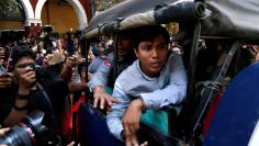 Reuters journalist Kyaw Soe Oo arrives at the court in Yangon, Myanmar January 10, 2018. REUTERS/Stringer