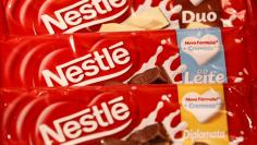 FILE PICTURE: Chocolate packets are displayed in the showroom at the headquarters of Nestle in Vevey, Switzerland, February 18 2016. REUTERS/Pierre Albouy