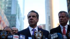 New York State Governor Andrew Cuomo speaks to the press near the Port Authority Bus Terminal in Manhattan, New York, U.S., December 11, 2017. REUTERS/Amr Alfiky