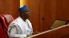 Senator Bukola Saraki looks on after being elected as the senate president of the 8th Nigeria Assembly in Abuja, Nigeria June 9, 2015. REUTERS/Afolabi Sotunde