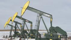 Pumpjacks taken out of production temporarily stand idle at a Hess site while new wells are fracked near Williston, North Dakota November 12, 2014.    REUTERS/Andrew Cullen   