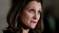 FILE PHOTO: Canada's Foreign Minister Chrystia Freeland takes part in a news conference with U.S. Secretary of State Rex Tillerson (not shown) on Parliament Hill in Ottawa, Ontario, Canada, December 19, 2017. REUTERS/Blair Gable