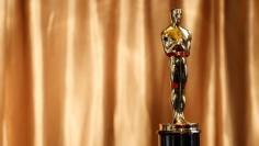 An Oscar statuette is displayed at the "Meet the Oscars" exhibit at Grand Central Station in New York