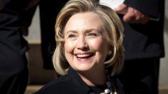 Former first lady Hillary Clinton departs St. Ignatius Loyola church following fashion designer Oscar de la Renta's memorial service in the Manhattan borough of New York November 3, 2014.     REUTERS/Carlo Allegri