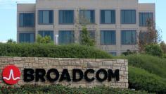 FILE PHOTO - A sign to the campus offices of chip maker Broadcom Ltd, who announced on Monday an unsolicited bid to buy peer Qualcomm Inc for $103 billion, is shown in Irvine, California, U.S., November 6, 2017.     REUTERS/Mike Blake