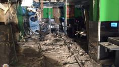 An interior view of a supermarket is seen after an explosion in St Petersburg in this photo released by Russia’s National Anti-Terrorism Committe