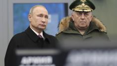 Russian President Putin visits the Military Academy of the Strategic Missile Forces outside Moscow