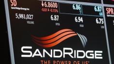 An electronic display identifies the post that trades SandRidge Energy stock on the floor of the New York Stock Exchange, January 11, 2013. REUTERS/Brendan McDermid