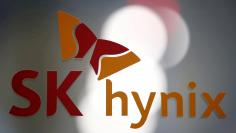 FILE PHOTO: The logo of SK Hynix is seen at its headquarters in Seongnam, South Korea, April 25, 2016. REUTERS/Kim Hong-Ji/File Photo  