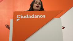 Ciudadanos' leader in Catalonia Ines Arrimadas addresses the media during a news conference at the party's headquarters in Madrid, Spain, January 22, 2018. REUTERS/Susana Vera