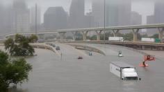 Interstate highway 45 is submerged from the effects of Hurricane Harvey seen during widespread flooding in Houston, Texas, U.S. August 27, 2017. REUTERS/Richard Carson