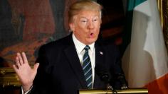 U.S. President Donald Trump speaks at the annual Friends of Ireland St. Patrick’s Day lunch honoring Irish Taoiseach Enda Kenny in the U.S. Capitol in Washington, U.S., March 16, 2017. REUTERS/Kevin Lamarque 