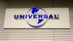 Logo of Universal Music Group is seen at a building in Zurich