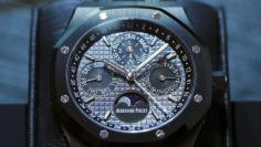 A Royal Oak model is pictured on the Audemars Piguet stand at the SIHH watch fair in Geneva