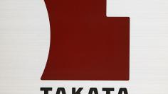 A logo of Takata Corp is seen outside the company's headquarters in Tokyo in this April 12, 2013 file photo.  REUTERS/Yuya Shino/Files