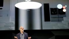 FILE PHOTO: Scott Huffman, Google Assistant vice president of engineering, speaks during an LG news conference at the 2018 CES in Las Vegas