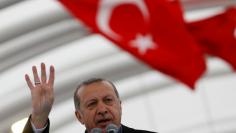 Turkish President Erdogan makes a speech during the opening ceremony of Eurasia Tunnel in Istanbul