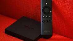 Amazon Fire TV set pictured after a news conference in New York