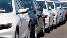 FILE PHOTO: New cars are displayed for sale at a Chevrolet dealership in National City, California, U.S., June 30, 2017.  REUTERS/Mike Blake/File Photo