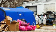 FILE PHOTO: FBI agents search the premises during a December 2013 raid on Arthur Rathburn’s warehouse in Detroit, Michigan, U.S. Agents said they found "thousands" of body parts during the raid.   REUTERS/Steve Neavling/File Photo