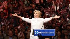 Democratic U.S. presidential candidate Hillary Clinton arrives to speak during her California primary night rally held in the Brooklyn borough of New York, U.S. on June 7, 2016. REUTERS/Lucas Jackson/File Photo