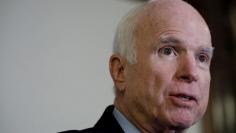 FILE PHOTO: Sen. John McCain (R-AZ) speaks at a press conference about the National Defense Authorization Act in Washington, U.S., October 25, 2017. REUTERS/Aaron P. Bernstein/File Photo  