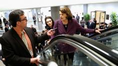 FILE PHOTO: Reporters trail U.S. Senator Dianne Feinstein (D-CA) as she arrives ahead of a vote on a bill to renew the National Security Agency's warrantless internet surveillance program, at the U.S. Capitol in Washington, U.S. January 18, 2018.  REUTER