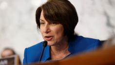 Senator Amy Klobuchar (D-MN) questions Supreme Court nominee judge Neil Gorsuch during his Senate Judiciary Committee confirmation hearing on Capitol Hill in Washington March 21, 2017. REUTERS/Joshua Roberts  